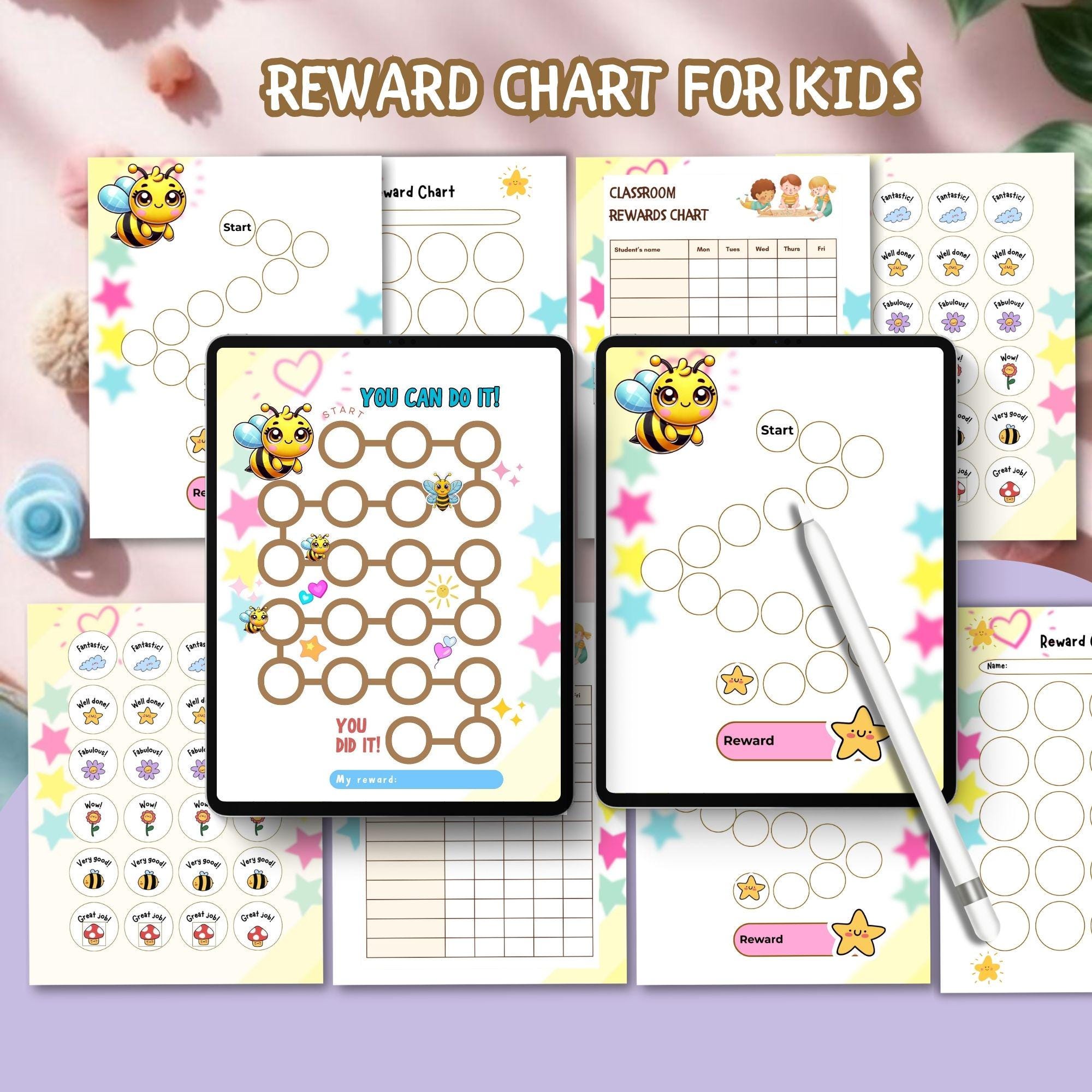 Behavior Reward Chart: Kid-Friendly Chore and Habit Tracker - Printable