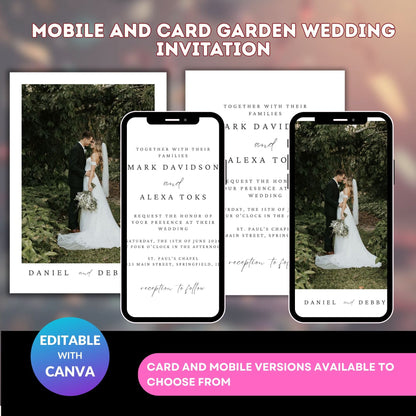 MOBILE AND CARD GARDEN WEDDING INVITATION