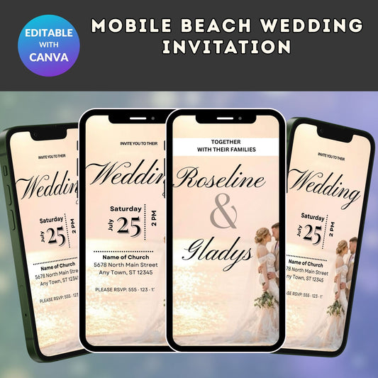 Mobile Beach Wedding Invitation