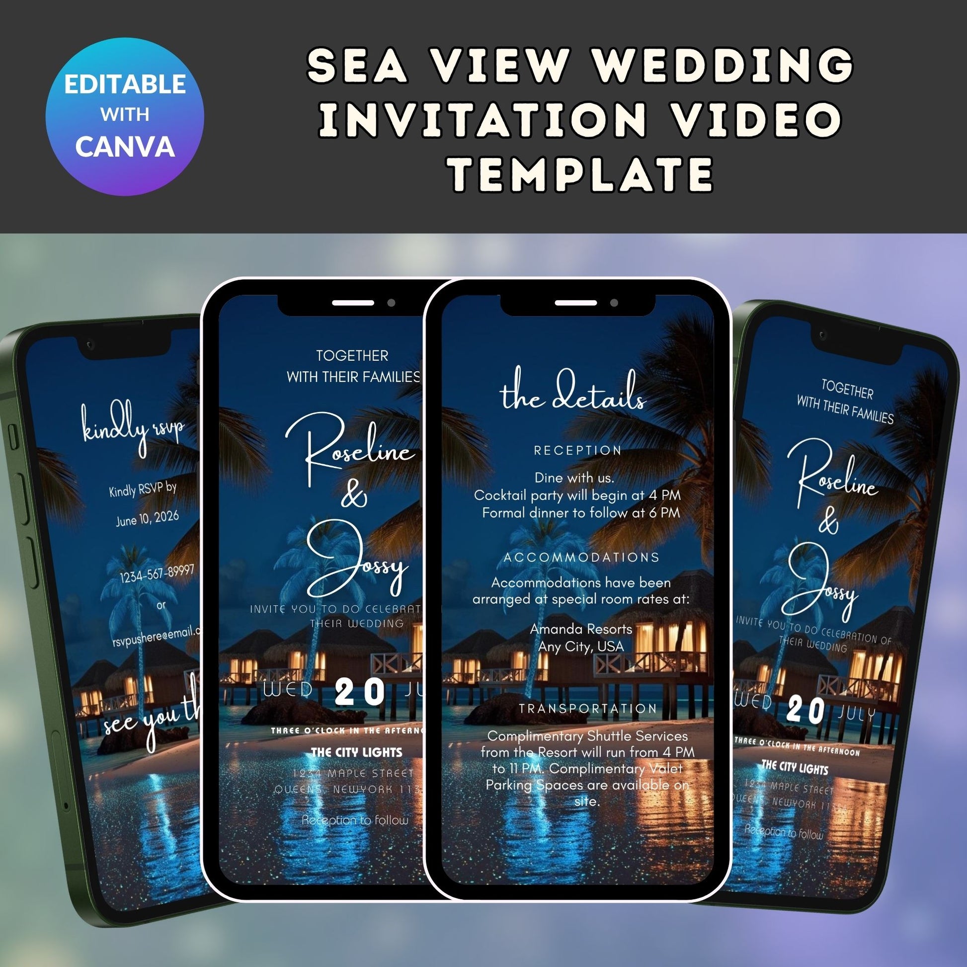 SEA VIEW WEDDING INVITATION VIDEO TEMPLATE