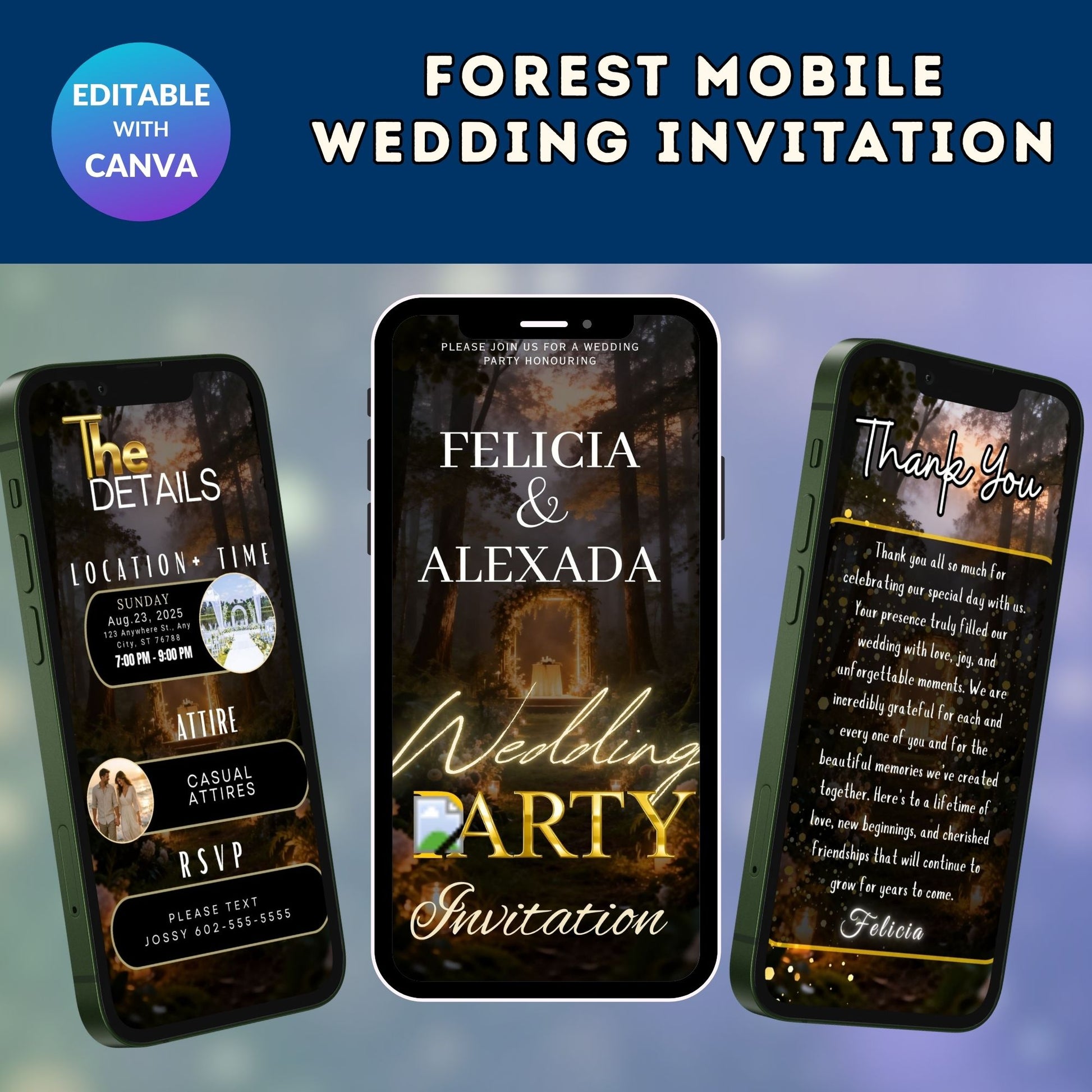 Forest Mobile Wedding Invitation