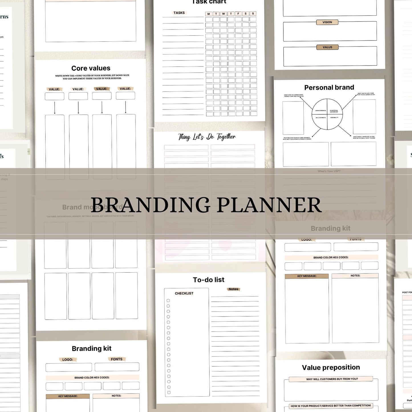 Branding Planner Printable – Brand Identity & Strategy Workbook for Small Business | PDF Download