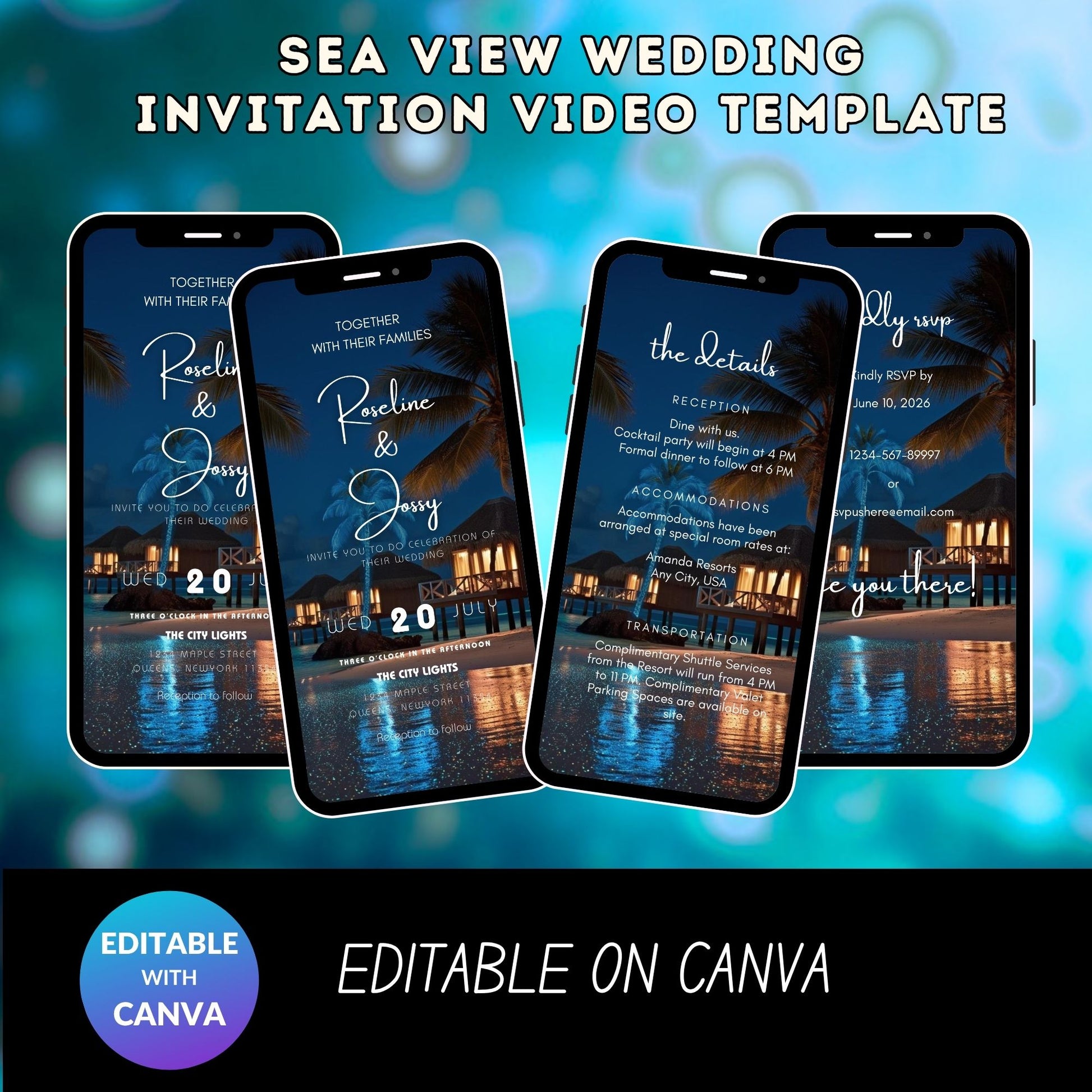 SEA VIEW WEDDING INVITATION VIDEO TEMPLATE