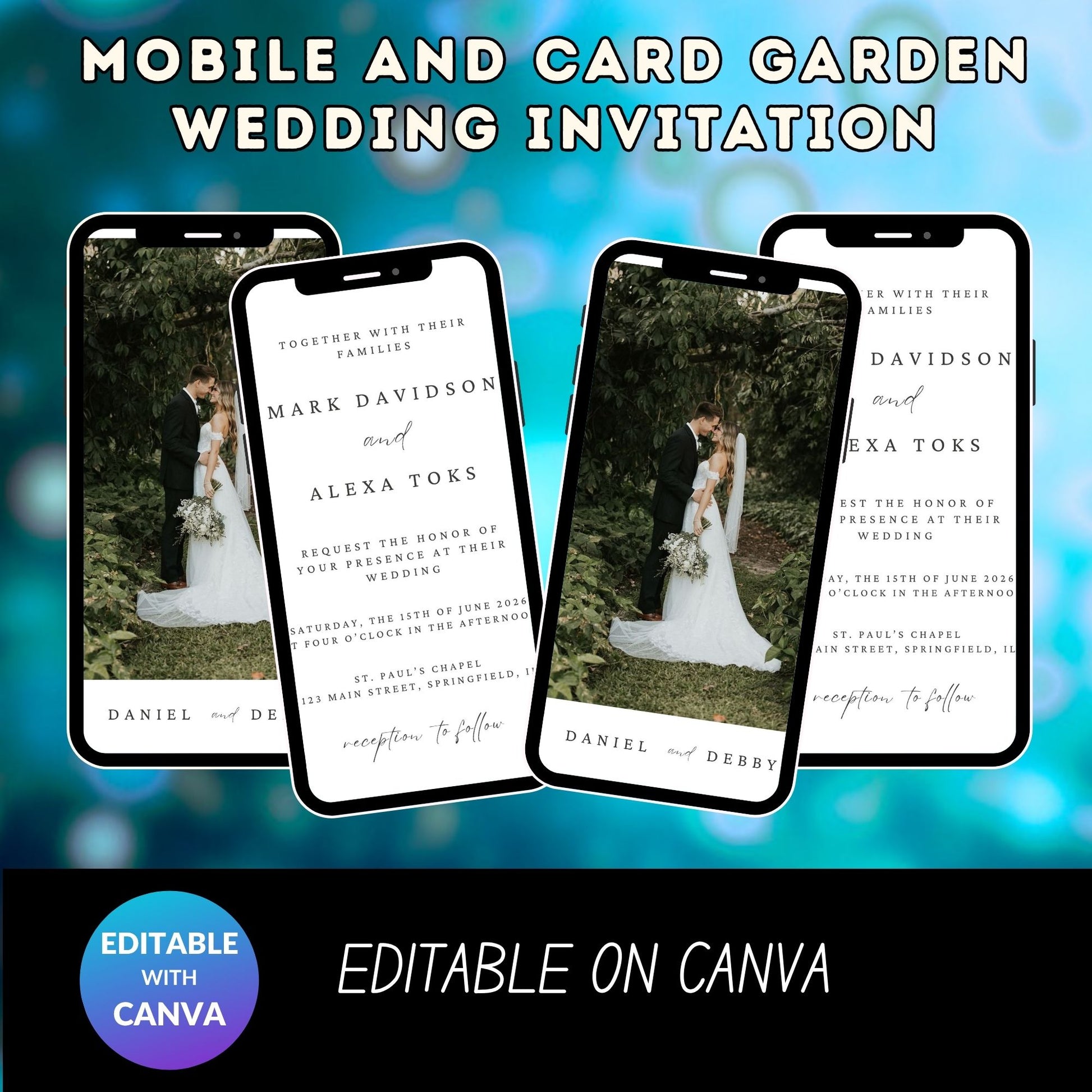 MOBILE AND CARD GARDEN WEDDING INVITATION