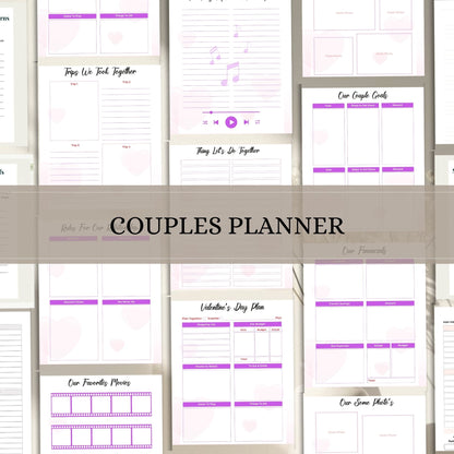 Couple Planner Printable – Relationship Goals, Date Ideas & Bucket List Workbook | PDF