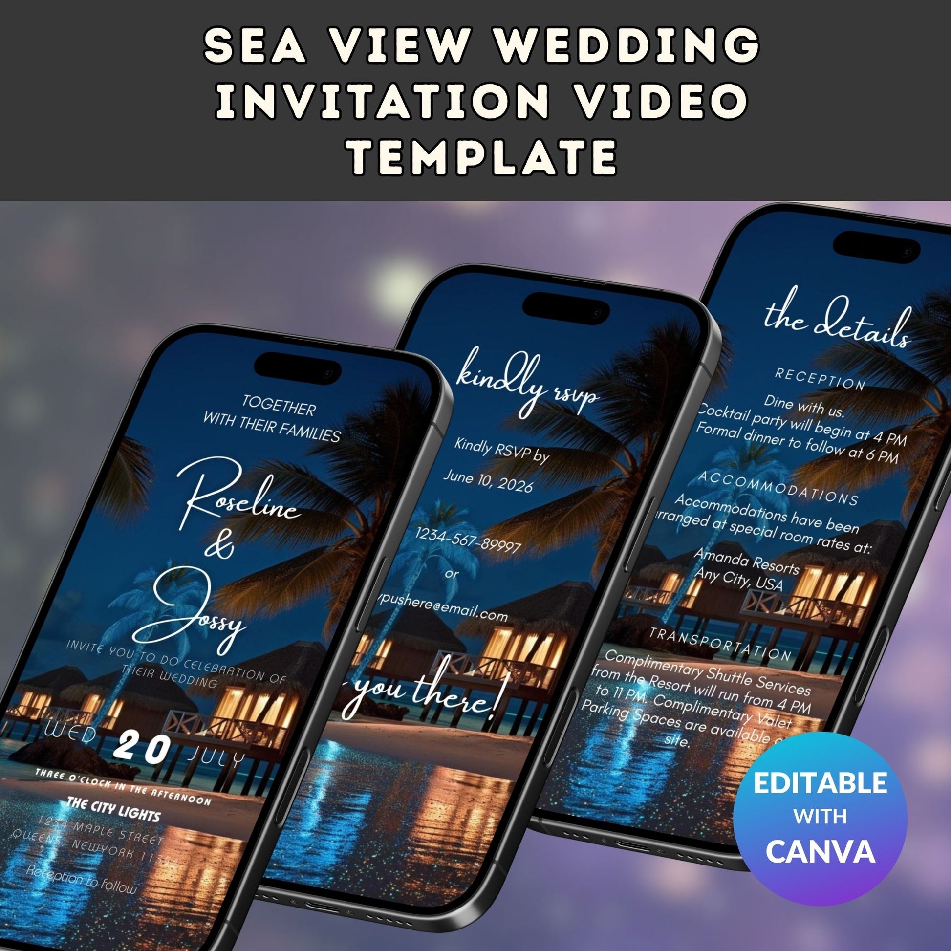 SEA VIEW WEDDING INVITATION VIDEO TEMPLATE