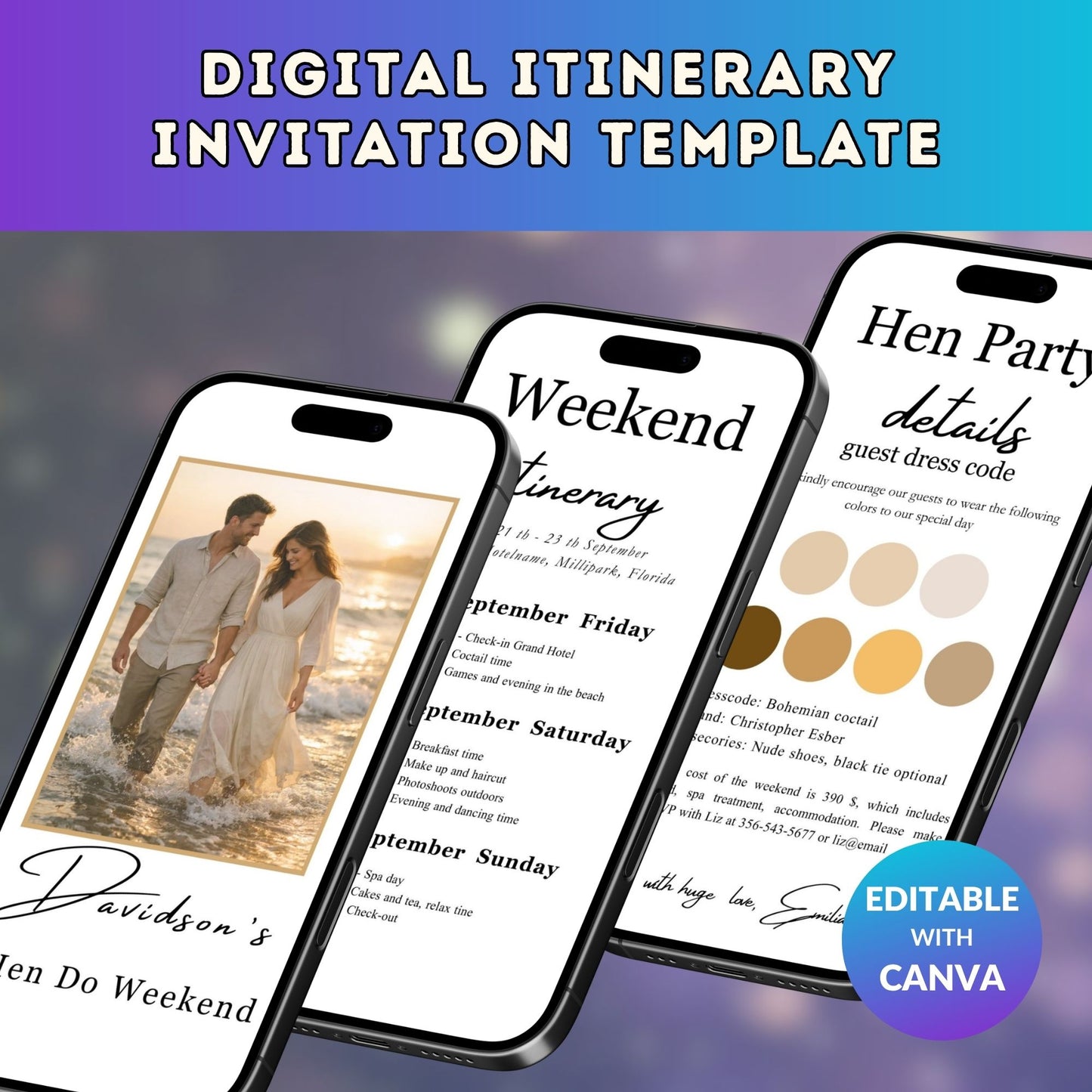 Digital Itinerary Invitation Template