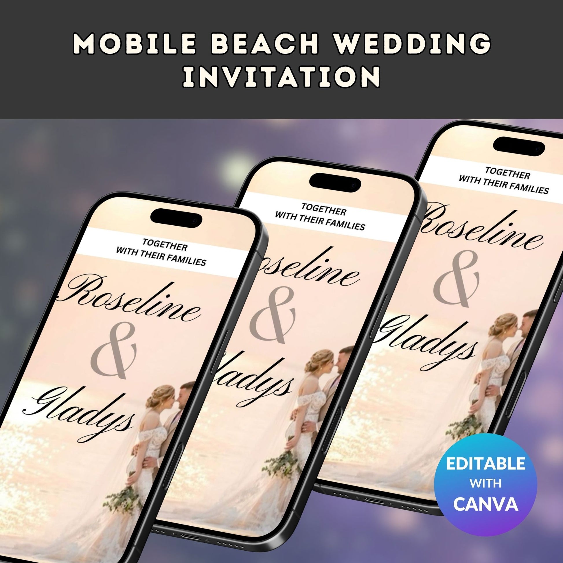 Mobile Beach Wedding Invitation