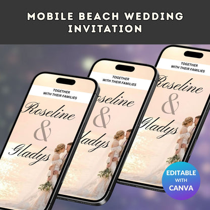 Mobile Beach Wedding Invitation