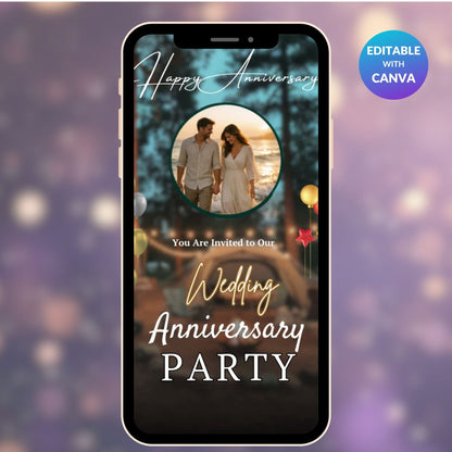 Maldives Destination wedding anniversary invite template