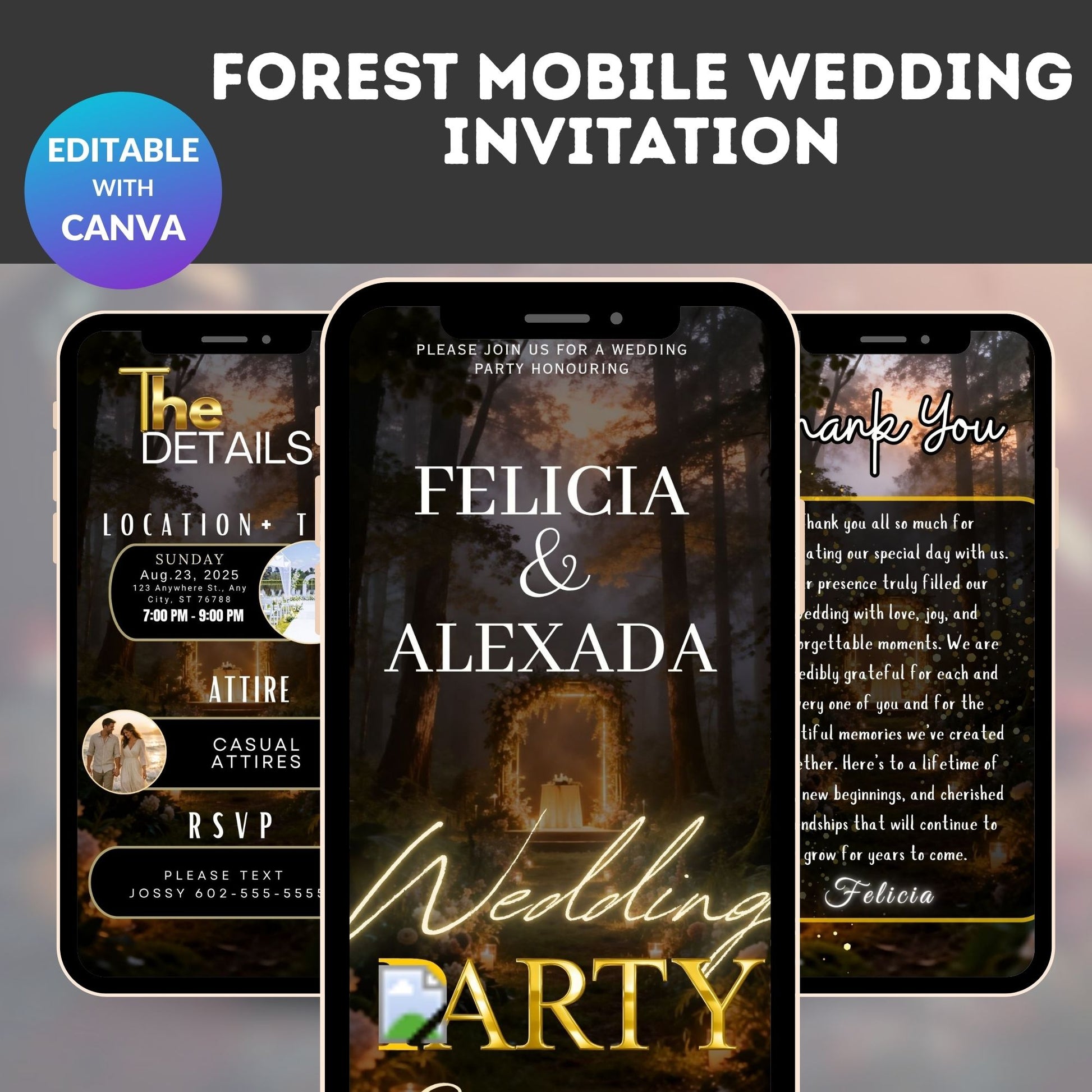 Forest Mobile Wedding Invitation