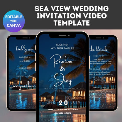 SEA VIEW WEDDING INVITATION VIDEO TEMPLATE