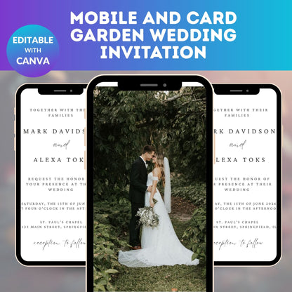 MOBILE AND CARD GARDEN WEDDING INVITATION