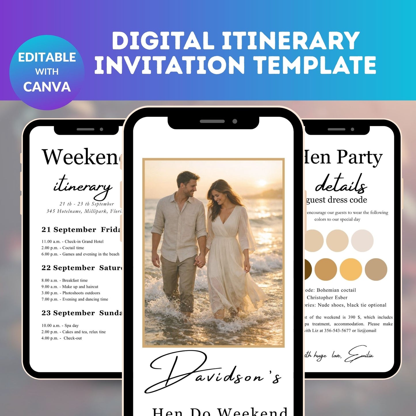 Digital Itinerary Invitation Template