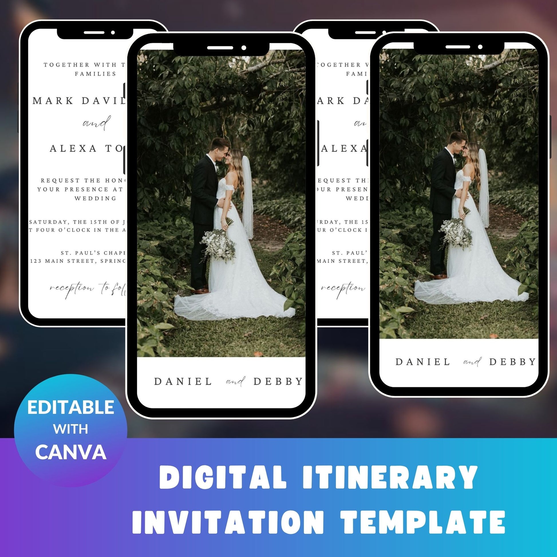 MOBILE AND CARD GARDEN WEDDING INVITATION