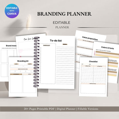 Branding Planner Printable – Brand Identity & Strategy Workbook for Small Business | PDF Download