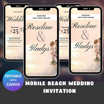Mobile Beach Wedding Invitation