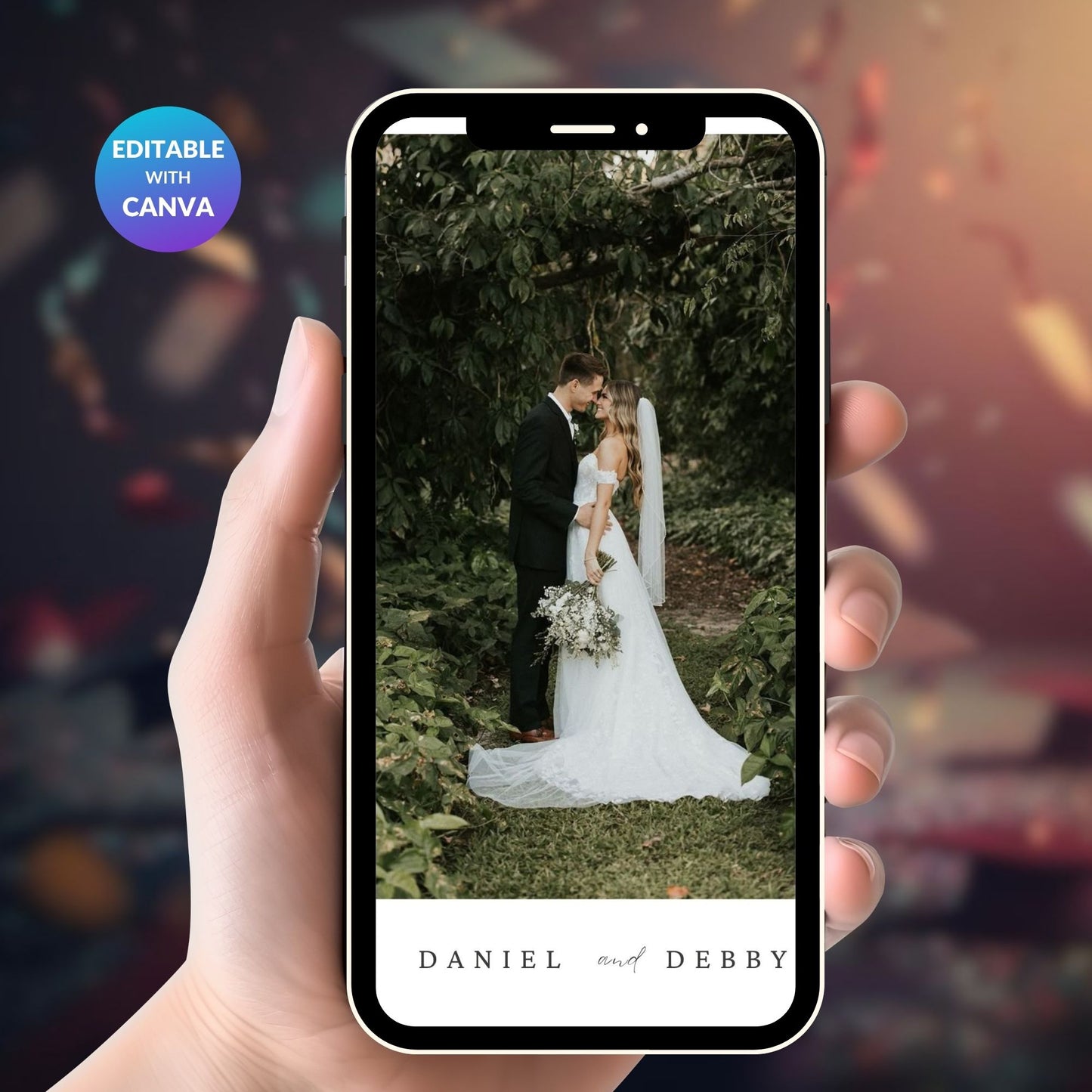 MOBILE AND CARD GARDEN WEDDING INVITATION
