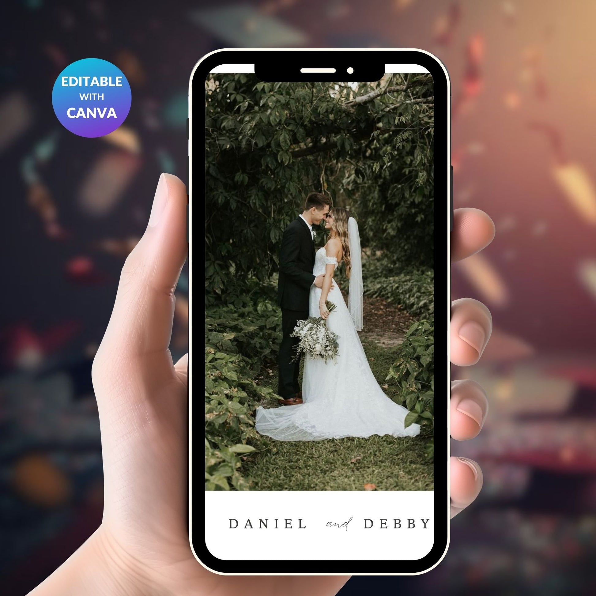 MOBILE AND CARD GARDEN WEDDING INVITATION