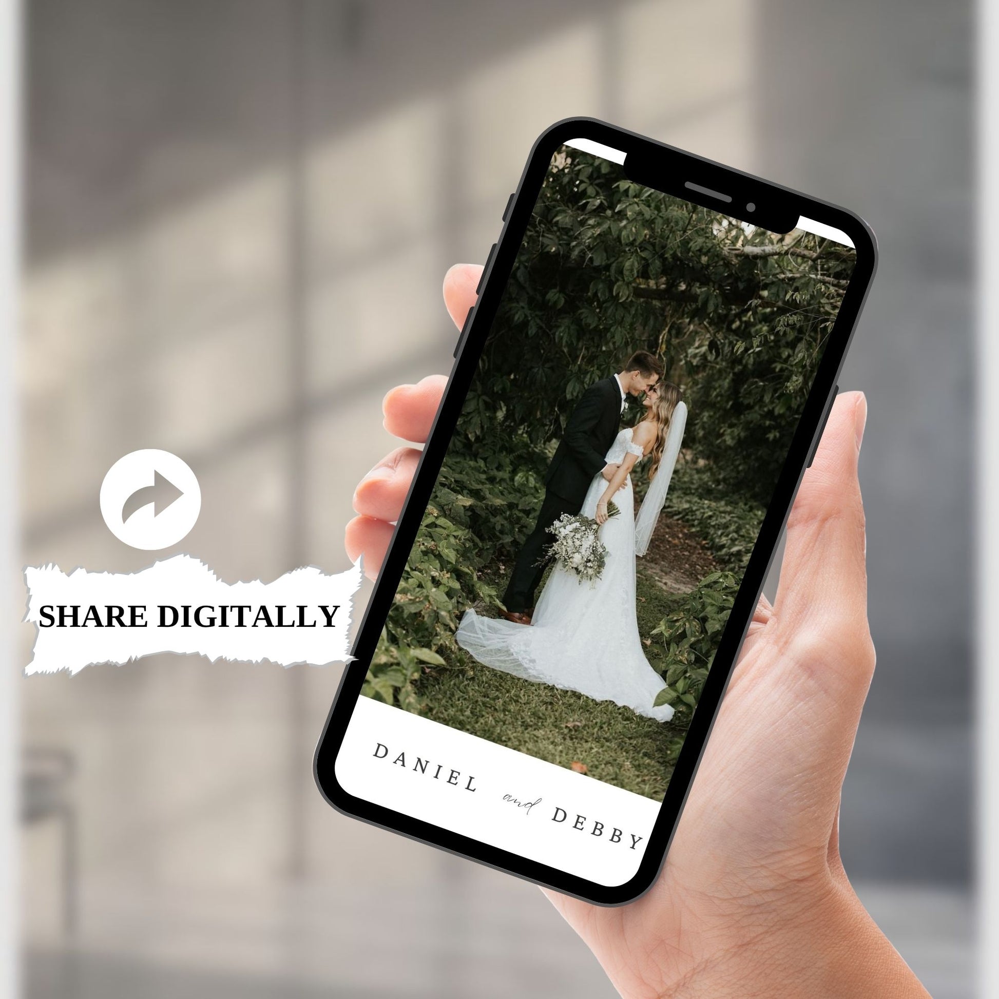 MOBILE AND CARD GARDEN WEDDING INVITATION