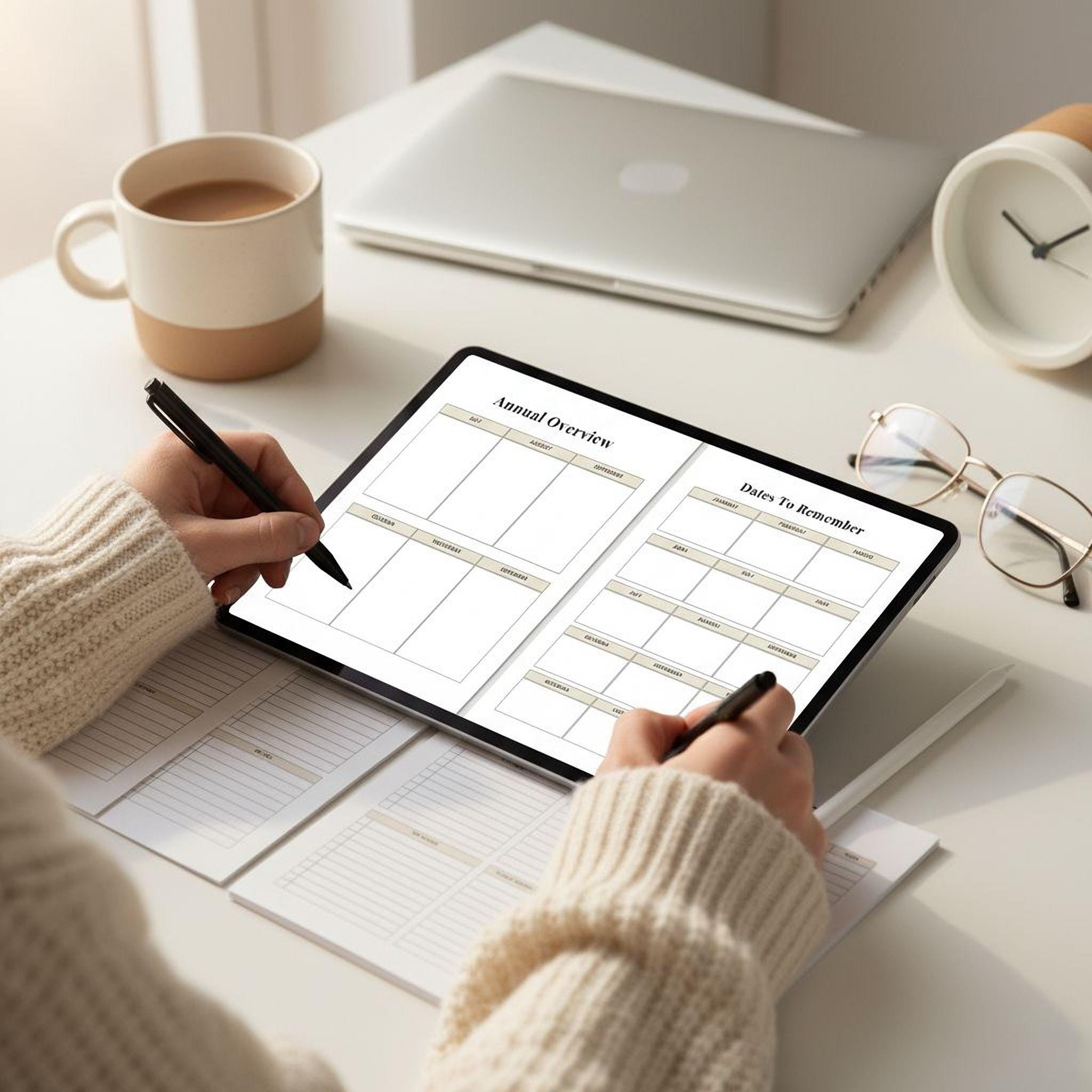 Daily Task Organizer Printable — Goal Setting & Time Blocking Planner PDF, Instant Download