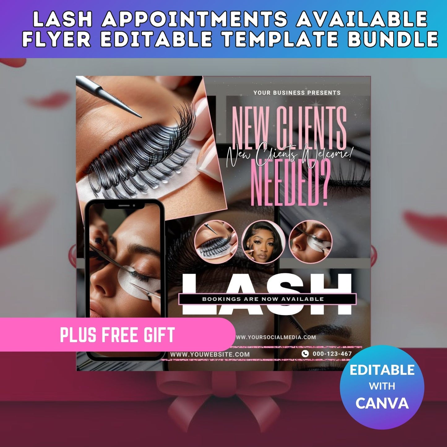 Lash Appointments Available Flyer Editable Template Bundle