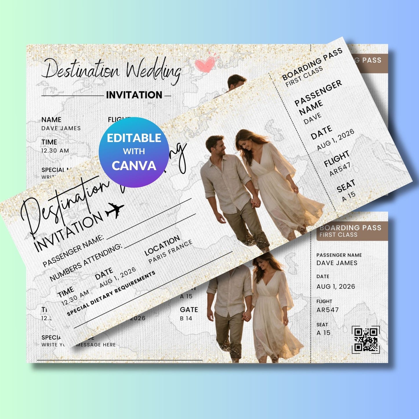 Destination Wedding Ticket Template