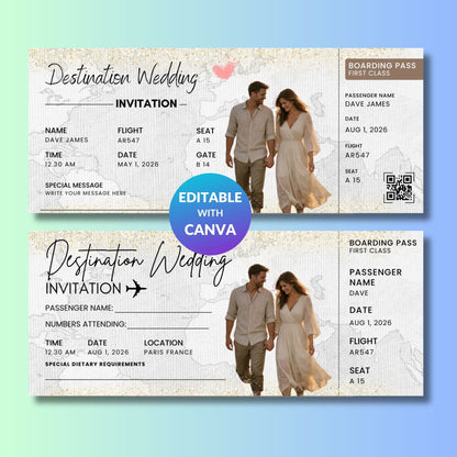Destination Wedding Ticket Template