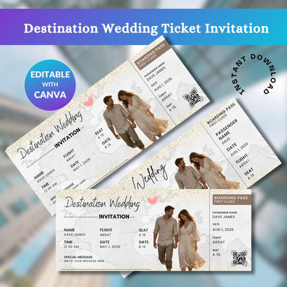 Destination Wedding Ticket Template