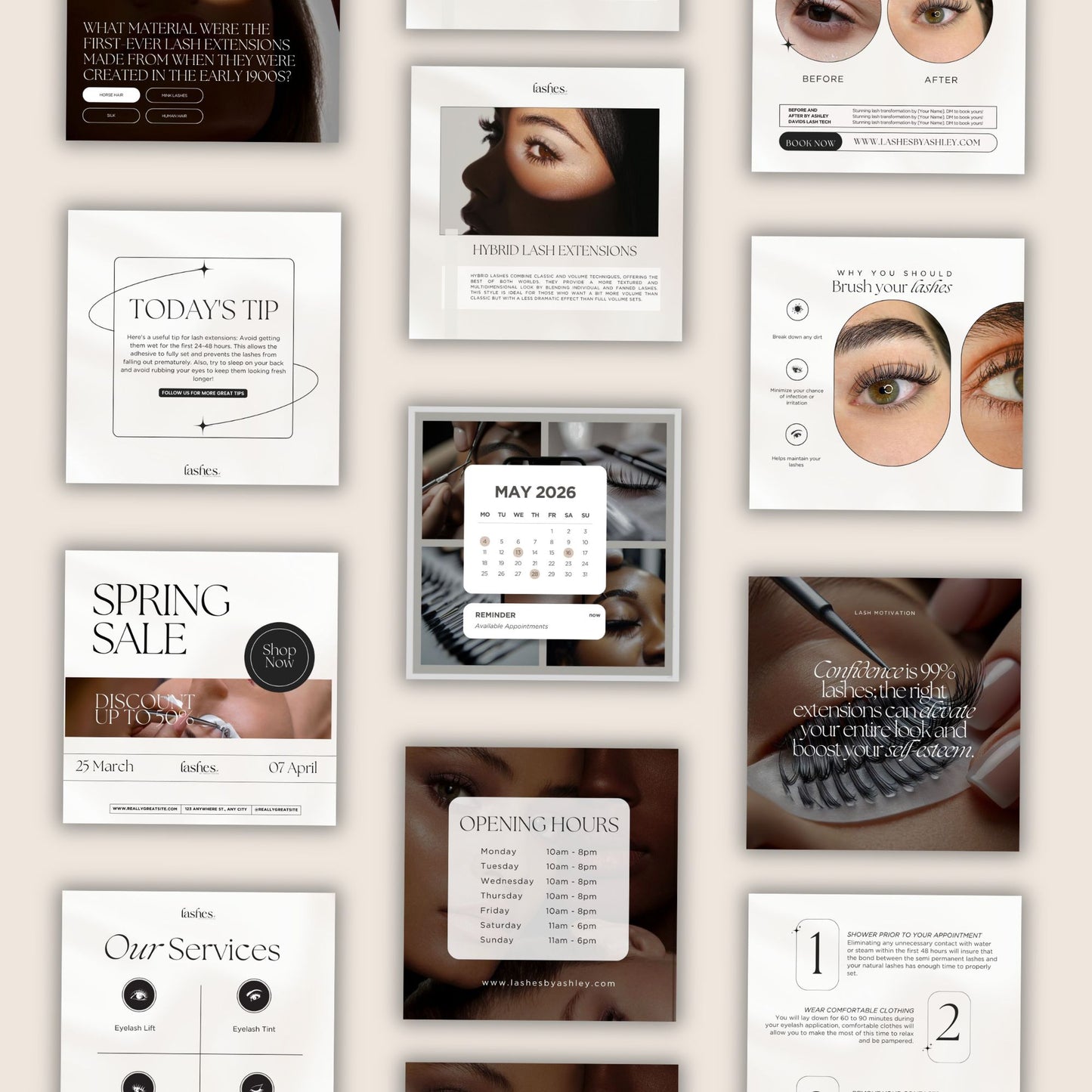Lash Tech Instagram Posts Templates