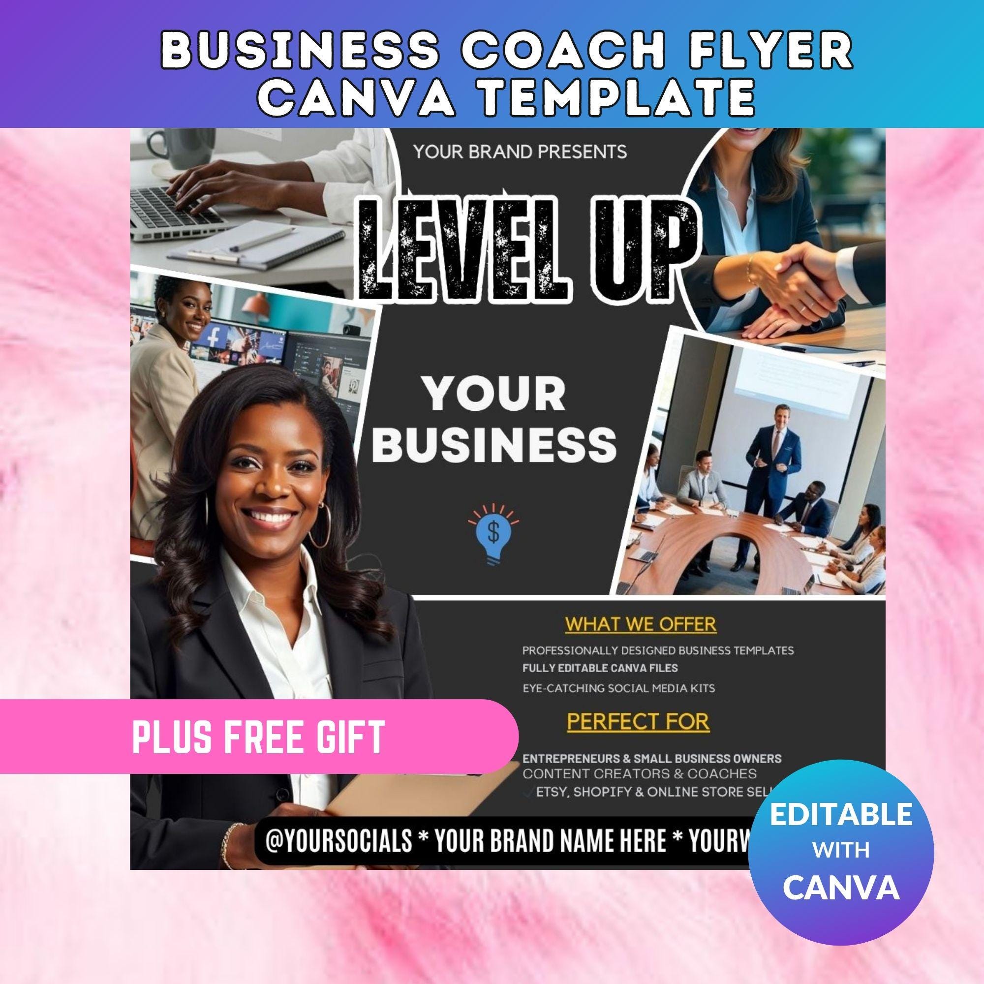 Marketing Flyer Template – Business Coach Clean Design (Editable Canva)