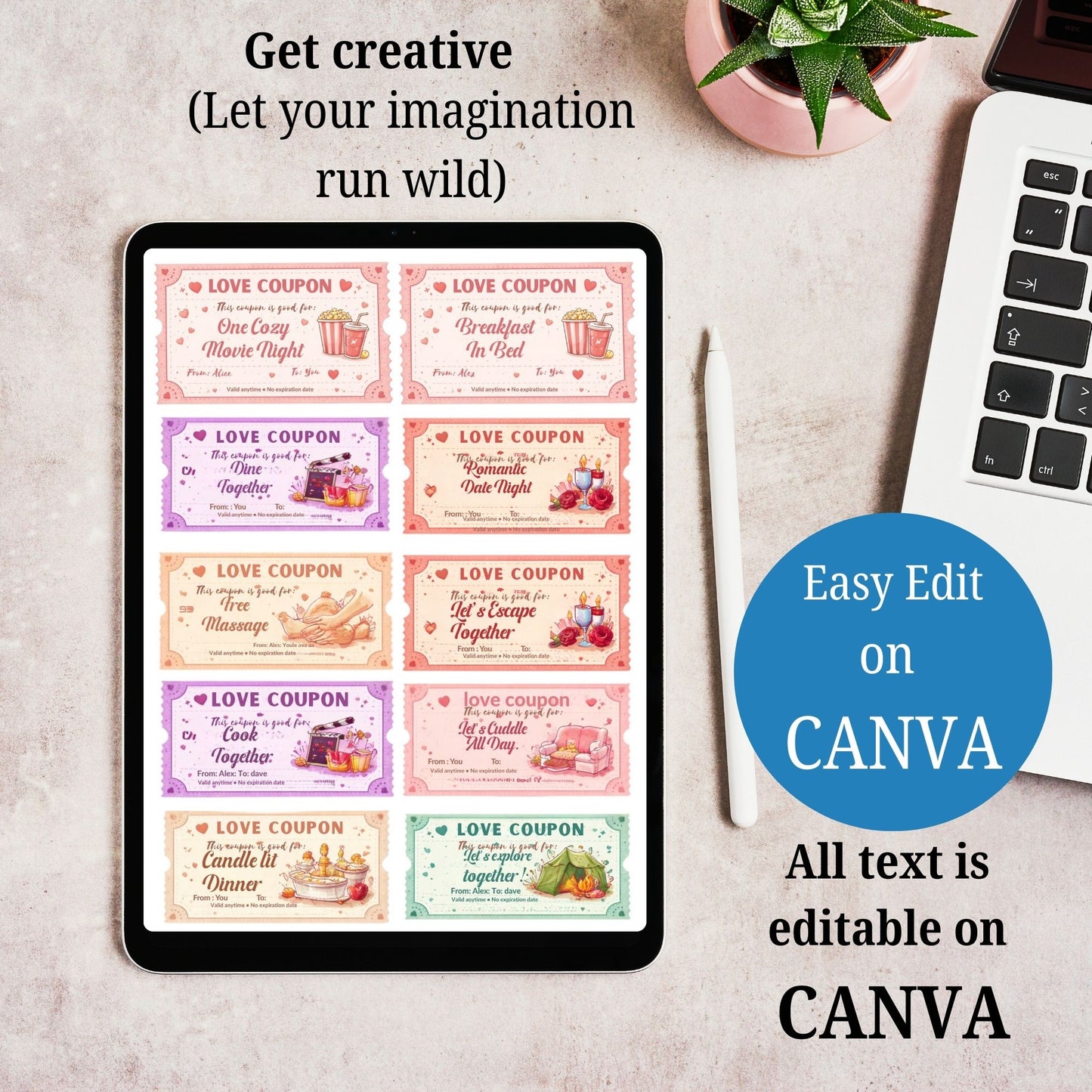 Cozy Night Love Coupons Printable – Romantic Date Night Cards | Valentine's Day Gift A4 PDF