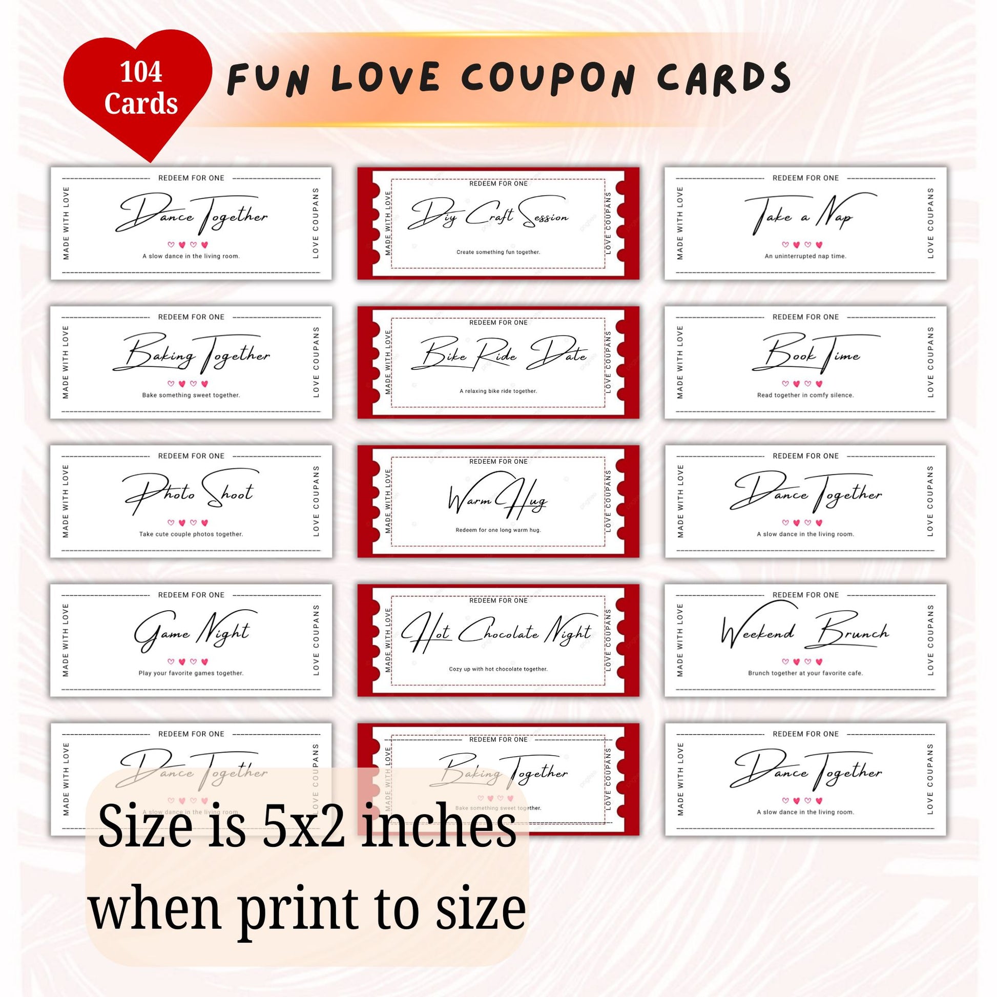 Fun Love Coupon 105 cards