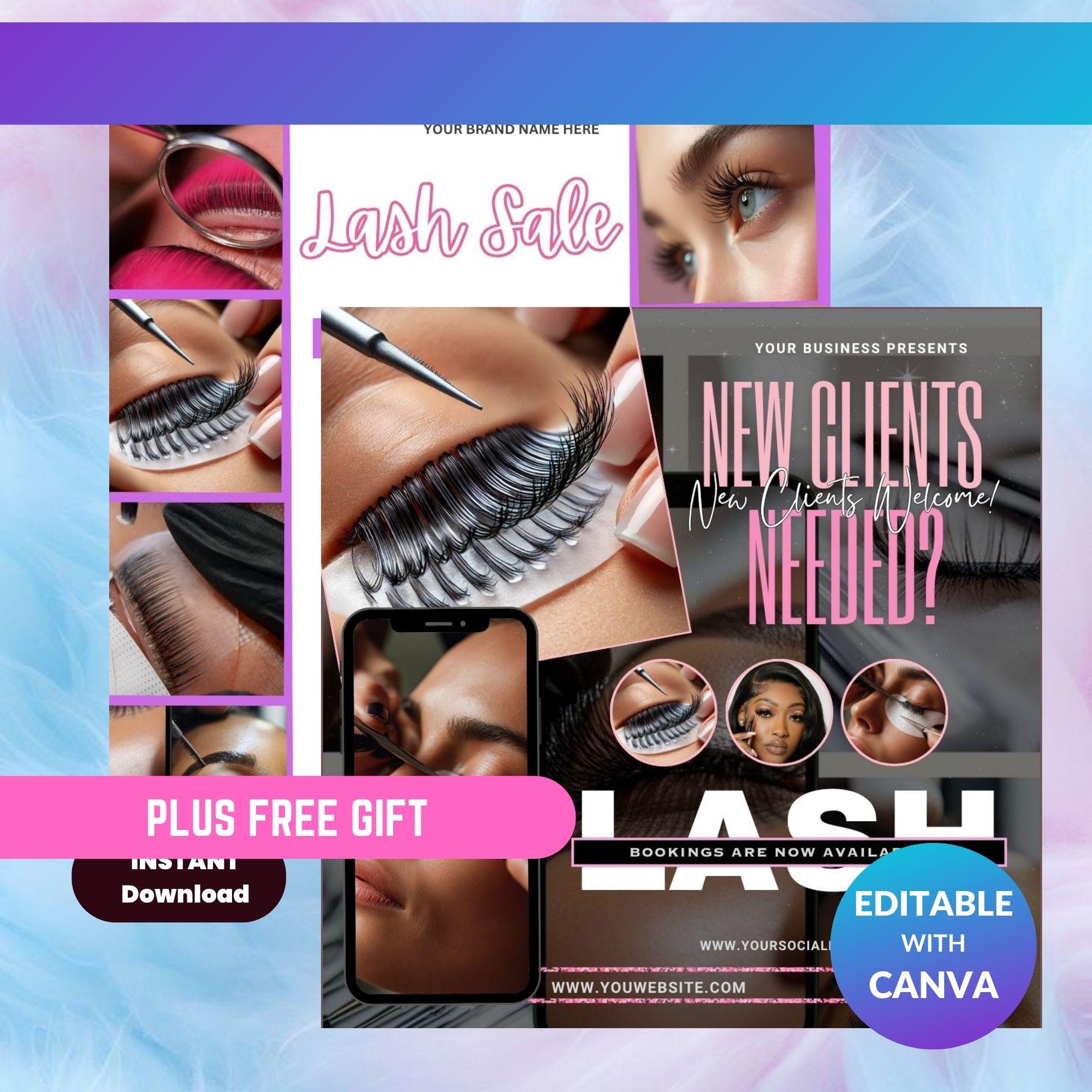 Lash Appointment Flyer Bundle – Customizable Canva Templates for Salons