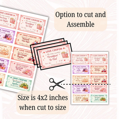 Cozy Night Love Coupons Printable – Romantic Date Night Cards | Valentine's Day Gift A4 PDF