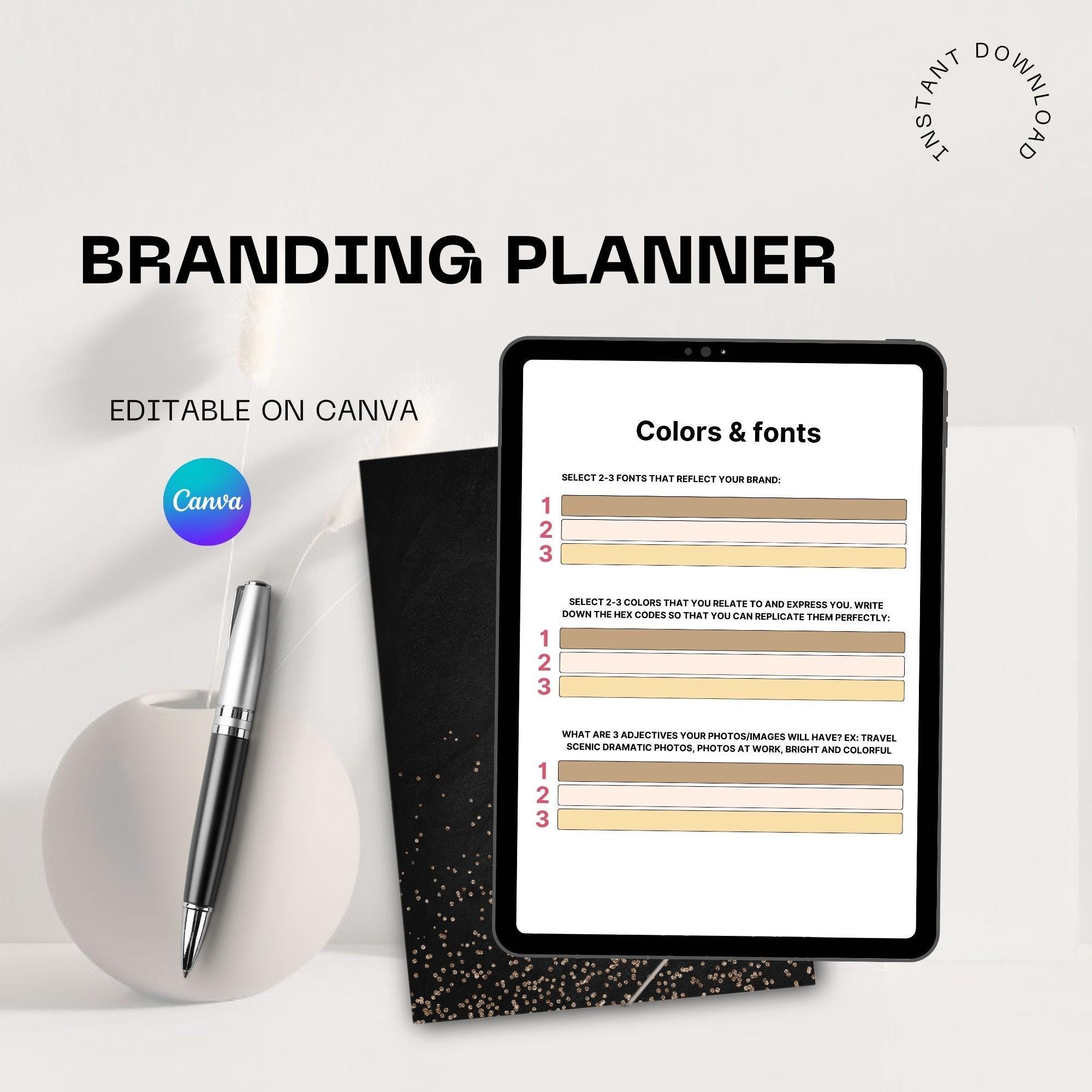 Branding Workbook: Business Identity and Marketing Planner (Digital Download)