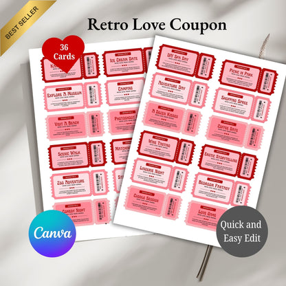 Retro Love Coupons 36 cards