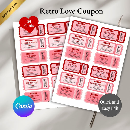 Retro Love Coupons 36 cards