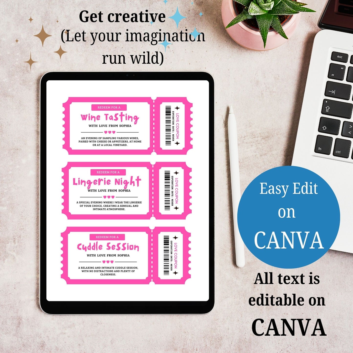 Pink Love Coupons 36 cards