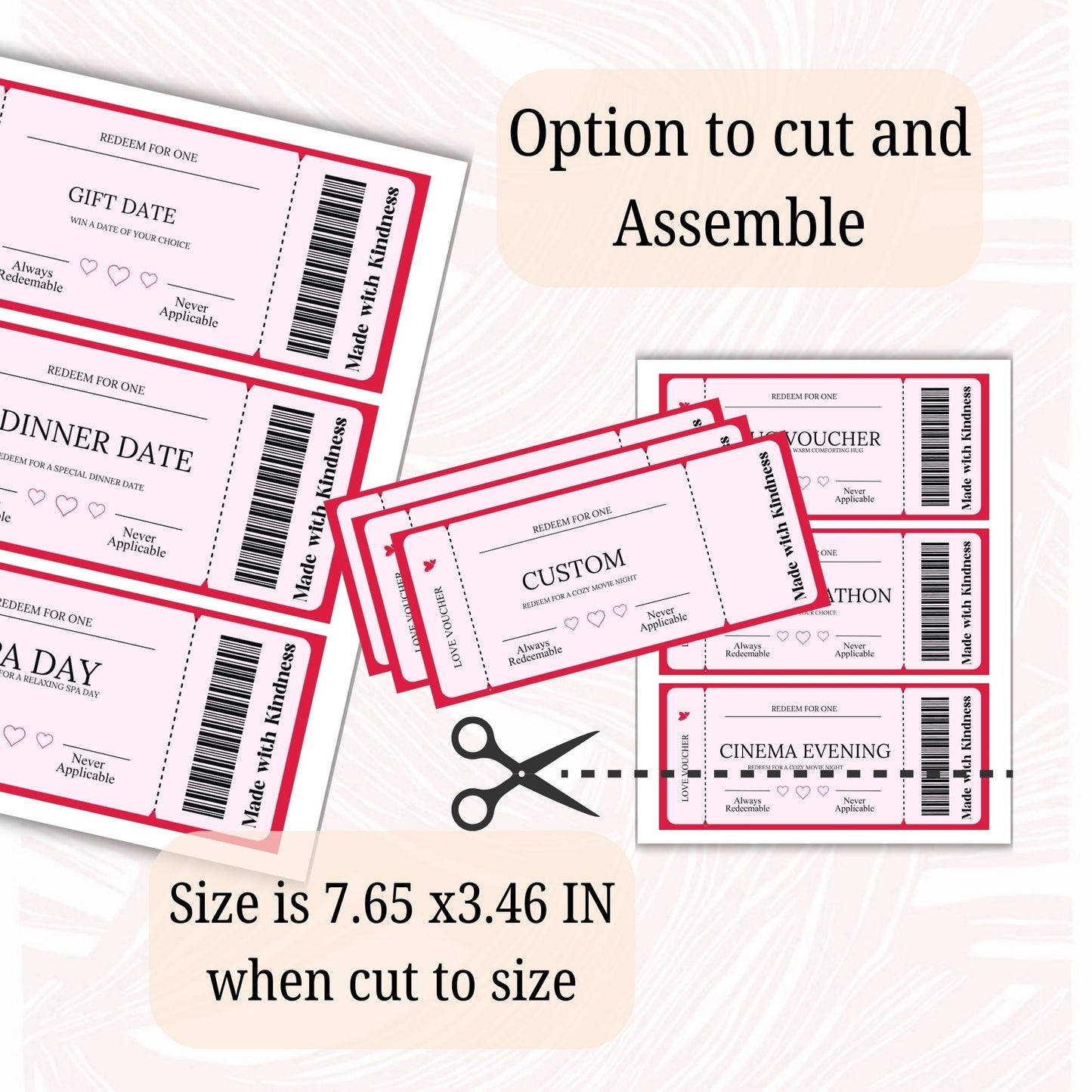 Made with Kindness love Coupon 11 cards