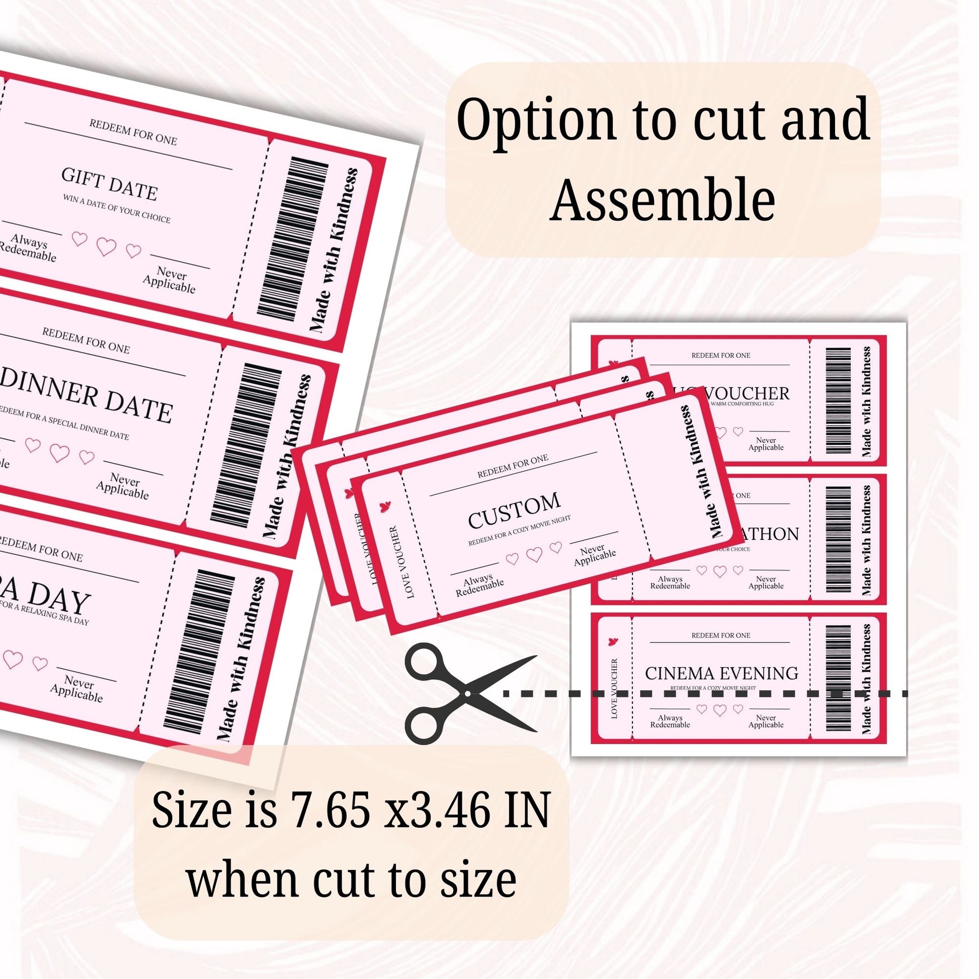 Made with Kindness love Coupon 11 cards