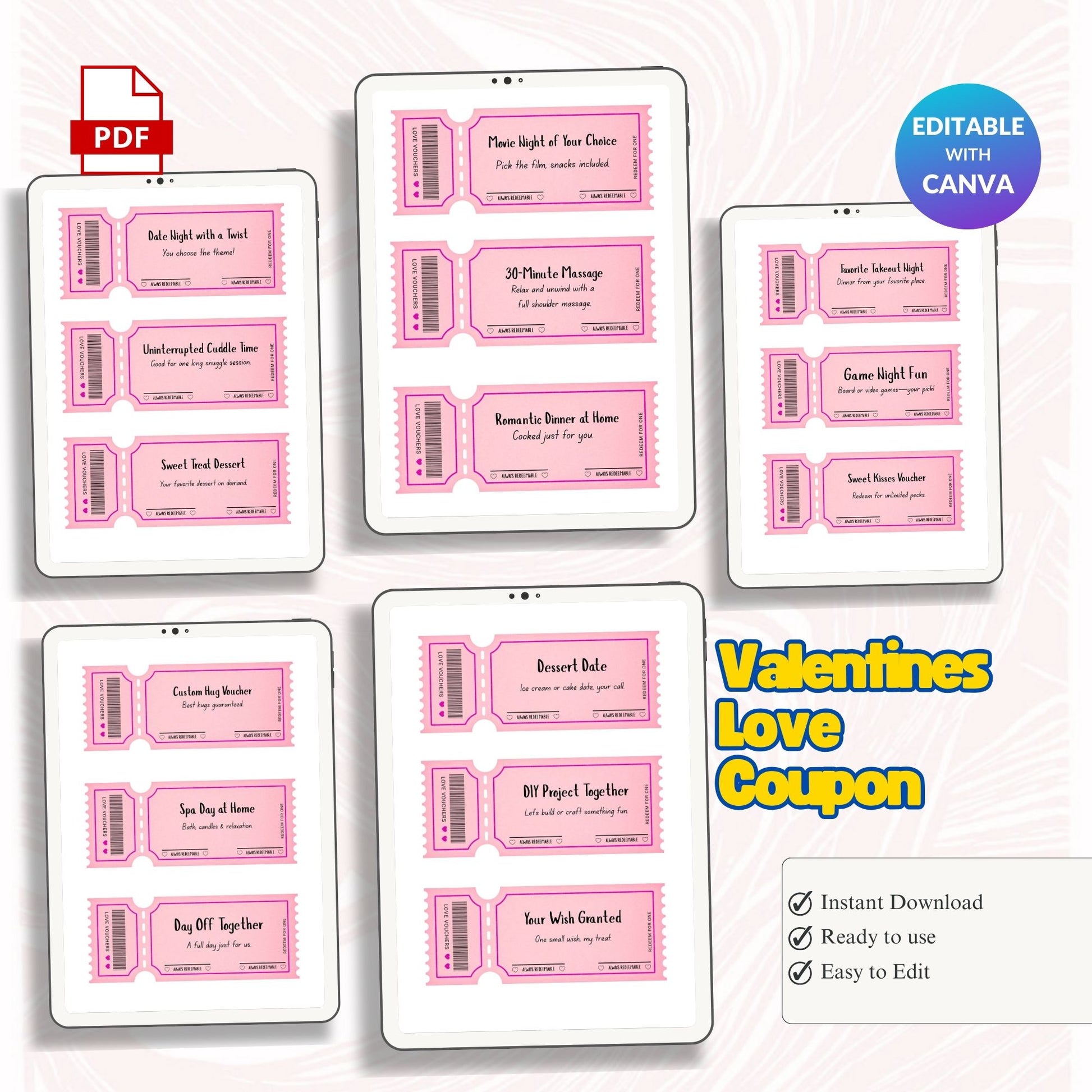 Love Coupon Valentines 20 cards