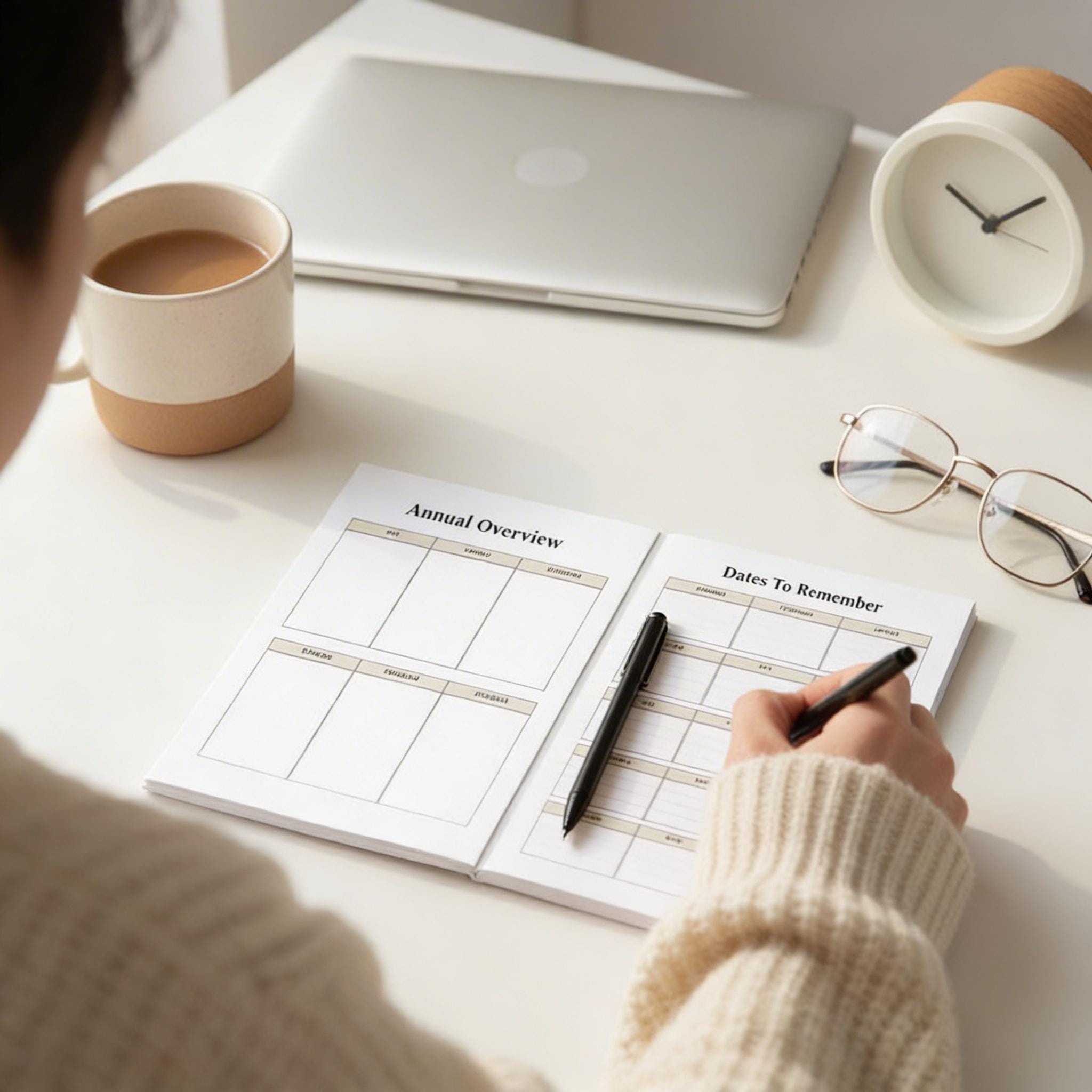 Daily Task Organizer Printable — Goal Setting & Time Blocking Planner PDF, Instant Download