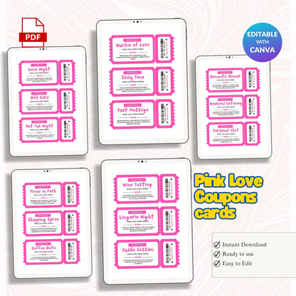 Pink Love Coupons 36 cards