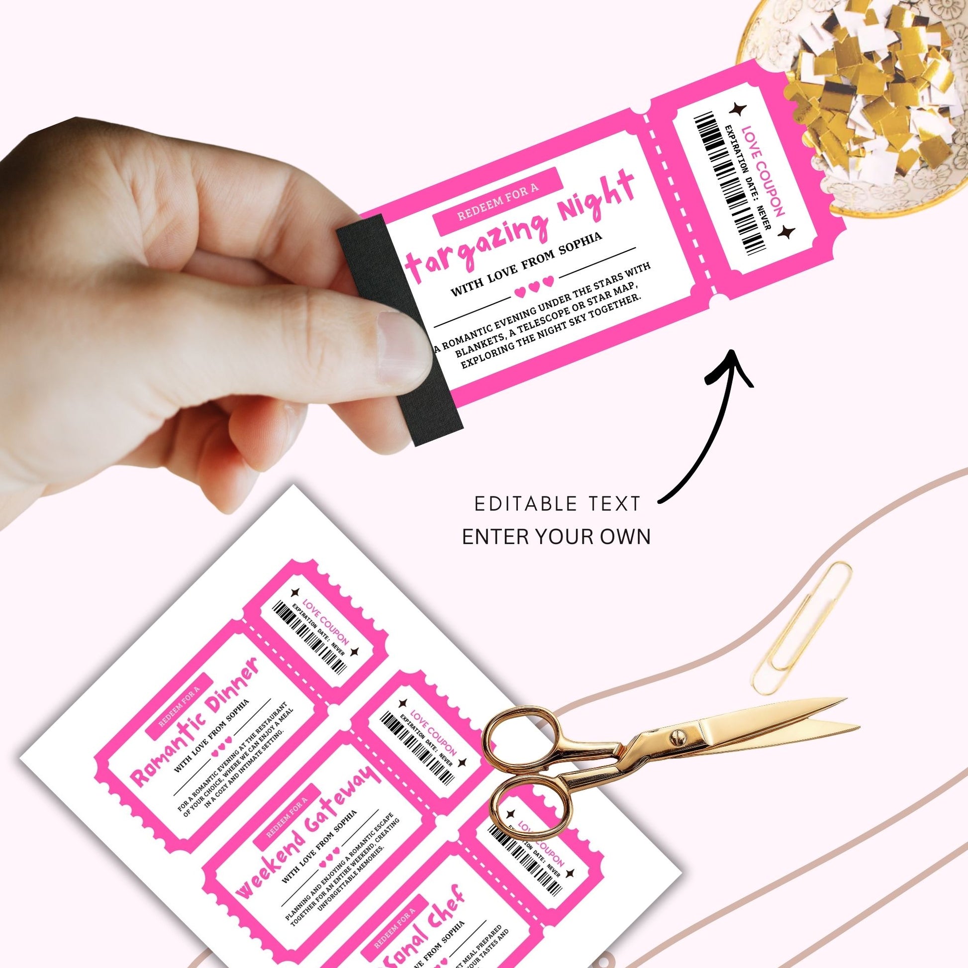 Pink Love Coupons 36 cards