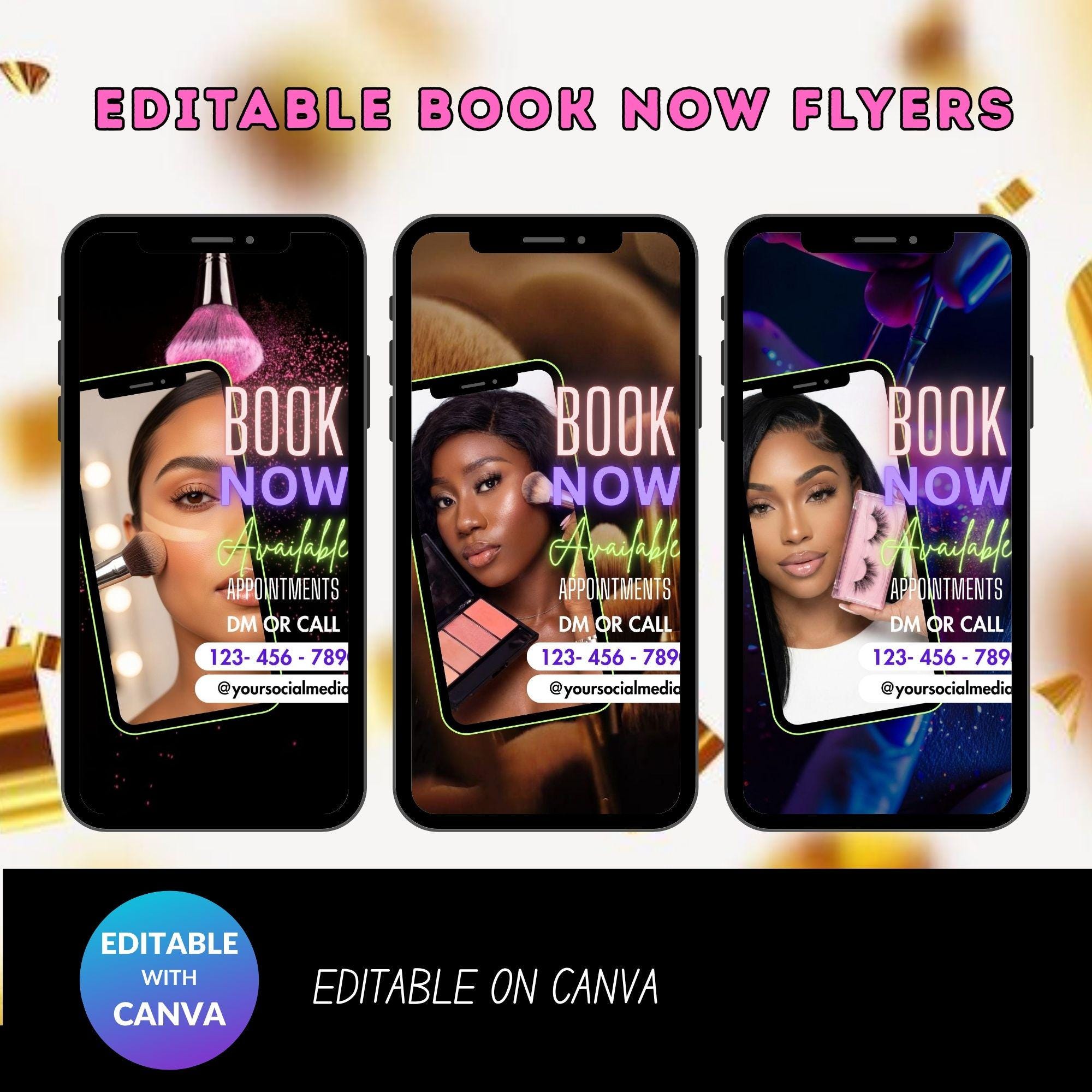 Book Now Flyer – Beauty Salon Promo for Lash, Nail & Hair Services