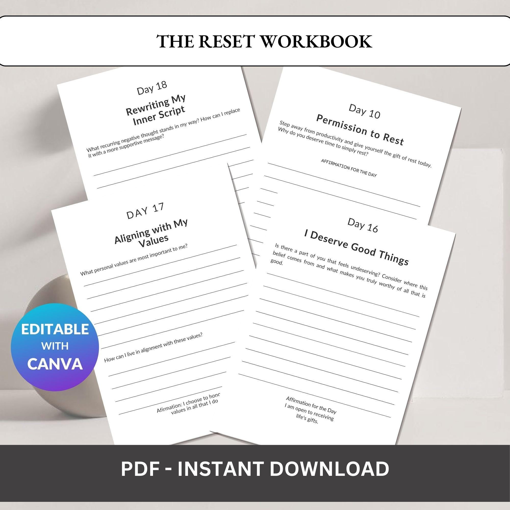 Personal Growth Reset Workbook – Goal Setting & Habit Planner