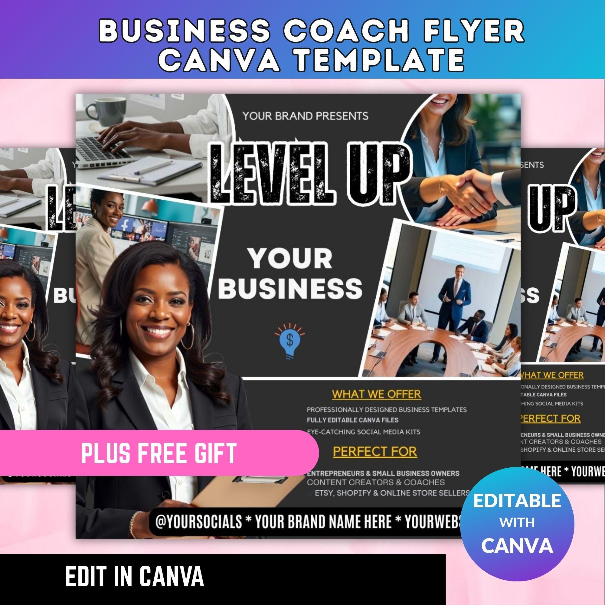 Marketing Flyer Template – Business Coach Clean Design (Editable Canva)