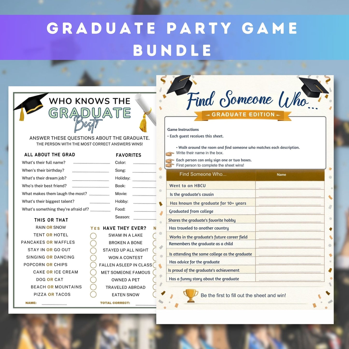 GRADUATE PARTY GAME BUNDLE