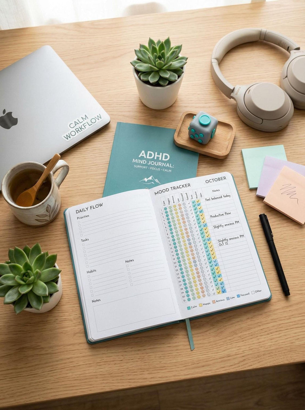 ADHD Planner – Mood Tracker & Daily Planner (Printable PDF)